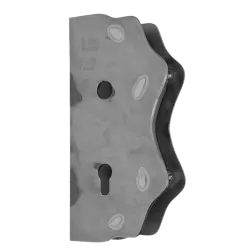 Kazetová zostava pre bránku 250x95x40mm, otvor pre kľučku ø 20mm, na profil 40x40mm, hladká, pre zámok ZM90/80 Kazetová zostava pre bránku 250x95x40mm, otvor pre kľučku ø 20mm, na profil 40x40mm, hladká, pre zámok ZM90/80